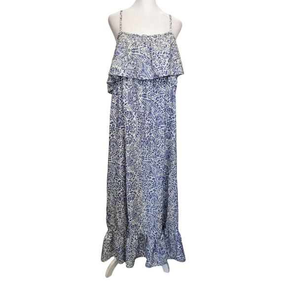MOTHERHOOD MATERNITY Blue & White Patterned Flowing Maxi Dress Sz. XL - Picture 1 of 7
